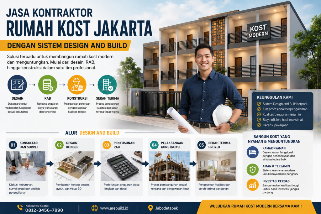 jasa kontraktor rumah kost jakarta dengan sistem design and build